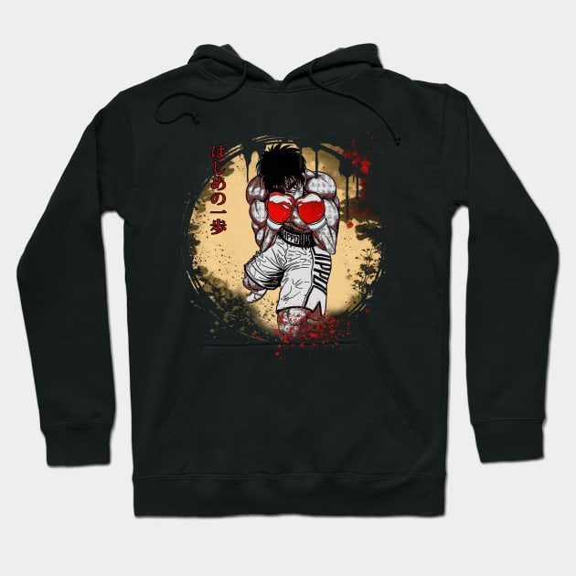 Graphic Vintage Ippo Graphic Picture Hoodie by Skeleton. listening to music